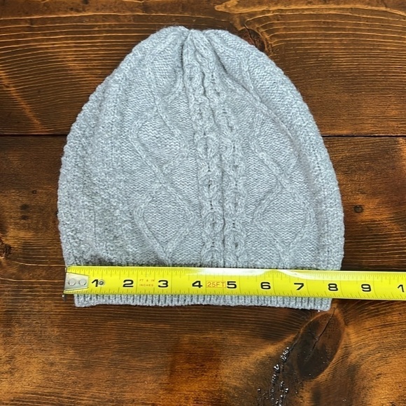 Gray Slouch Hat Beanie | H&M Beanie Cable Knit - Picture 5 of 7
